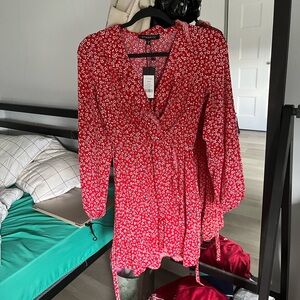 Red dress with flowers from Dynamite